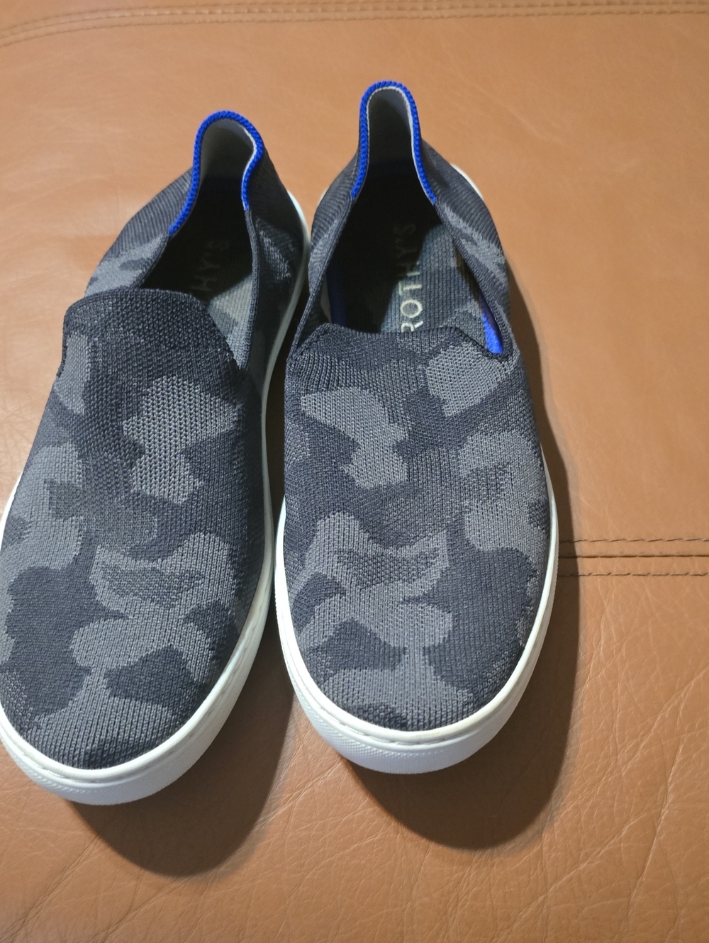 Rothy's Slip-On Knit Sneakers - Charcoal Camouflage